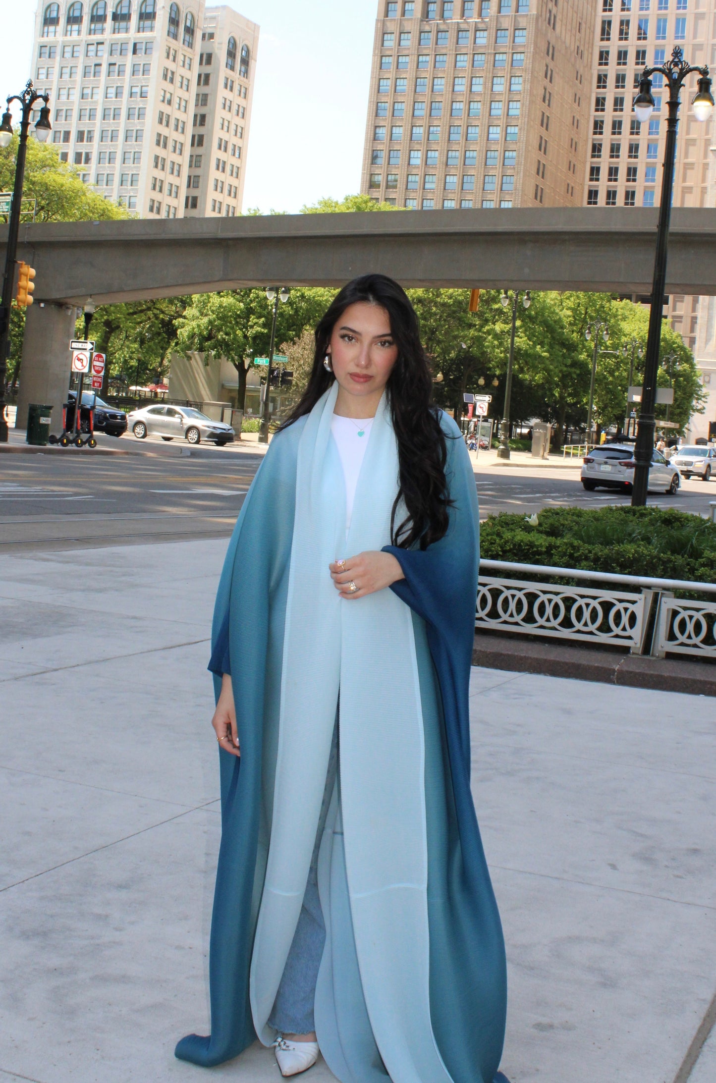 Dubai Abaya - Island Blue