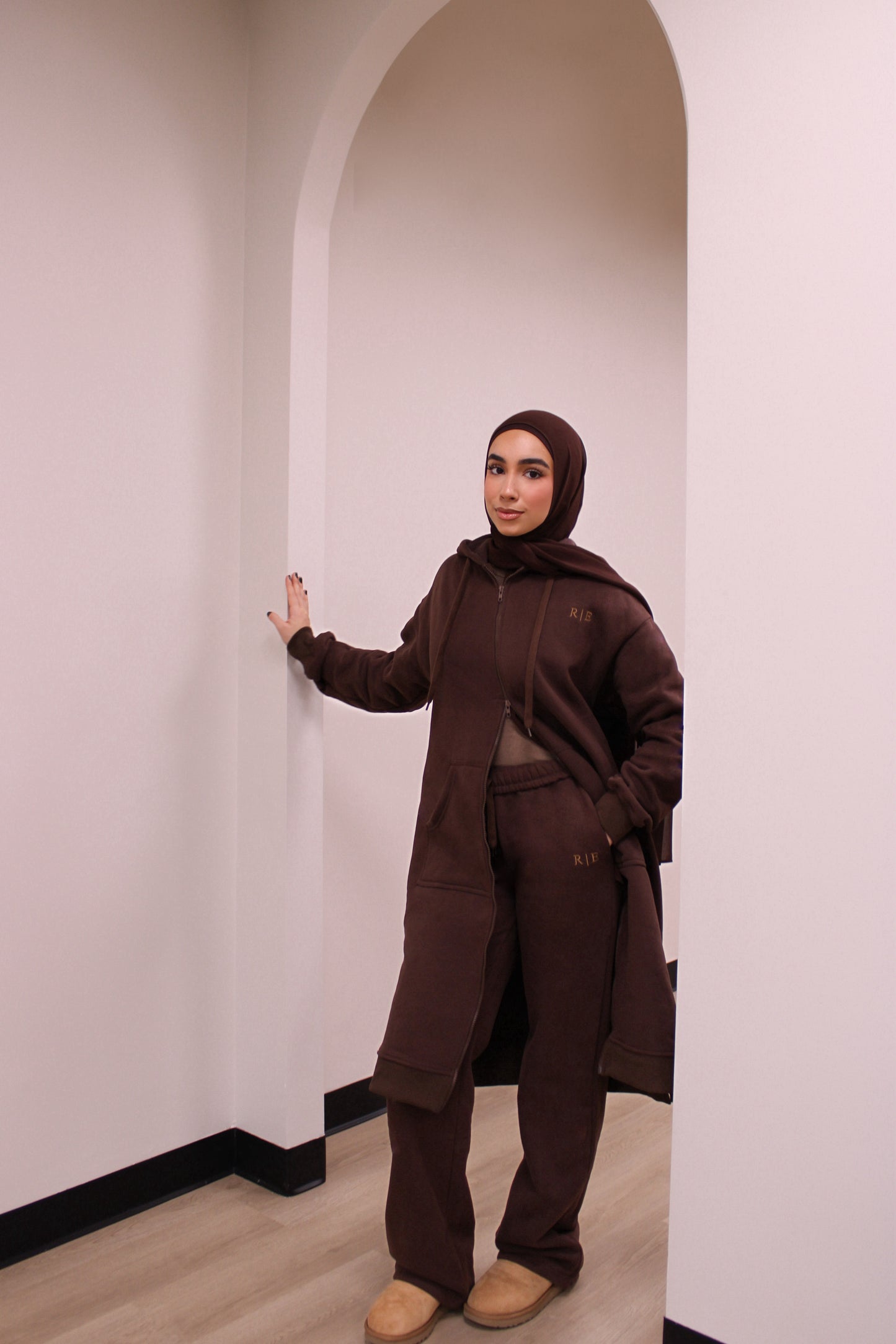 Raw Lounge Long Hoodie - Chestnut